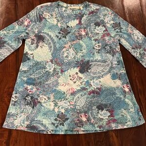 Soft Surroundings long sleeve tunic top size M